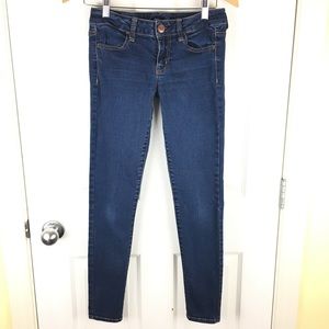 AE dark wash super stretch jeggings